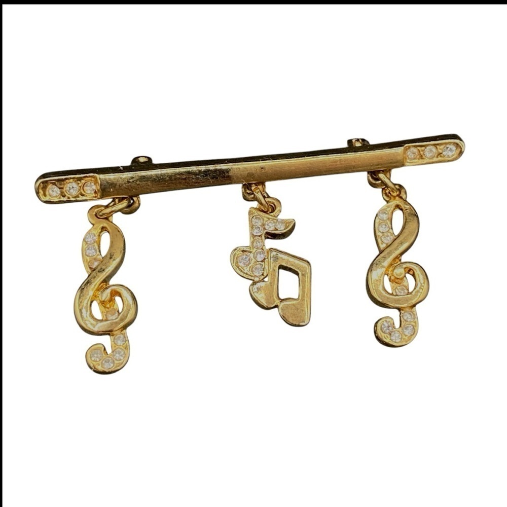 Musical Note Bar Brooch - Picture 12 of 12